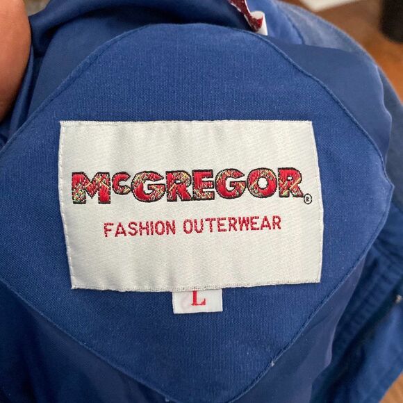 Vintage McGregor Fashion Outerwear Blue Full Zip Jacket Lined Large - Picture 6 of 6